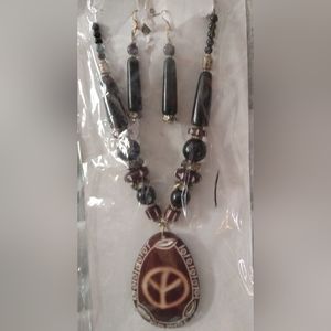 African style   matching necklace and earrings set